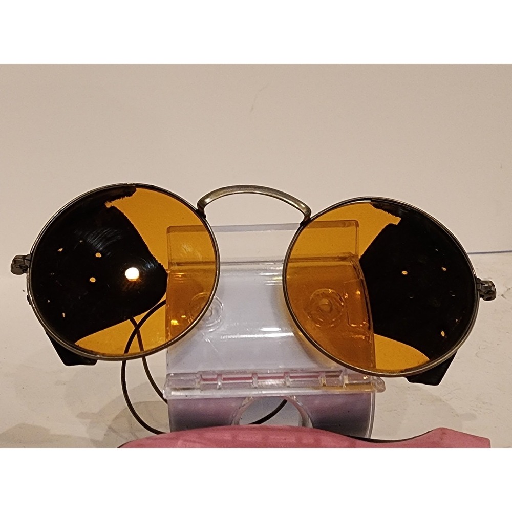Antique Amber Willson Sunglasses Goggles Spectacles‎ Steampunk Safety Glasses